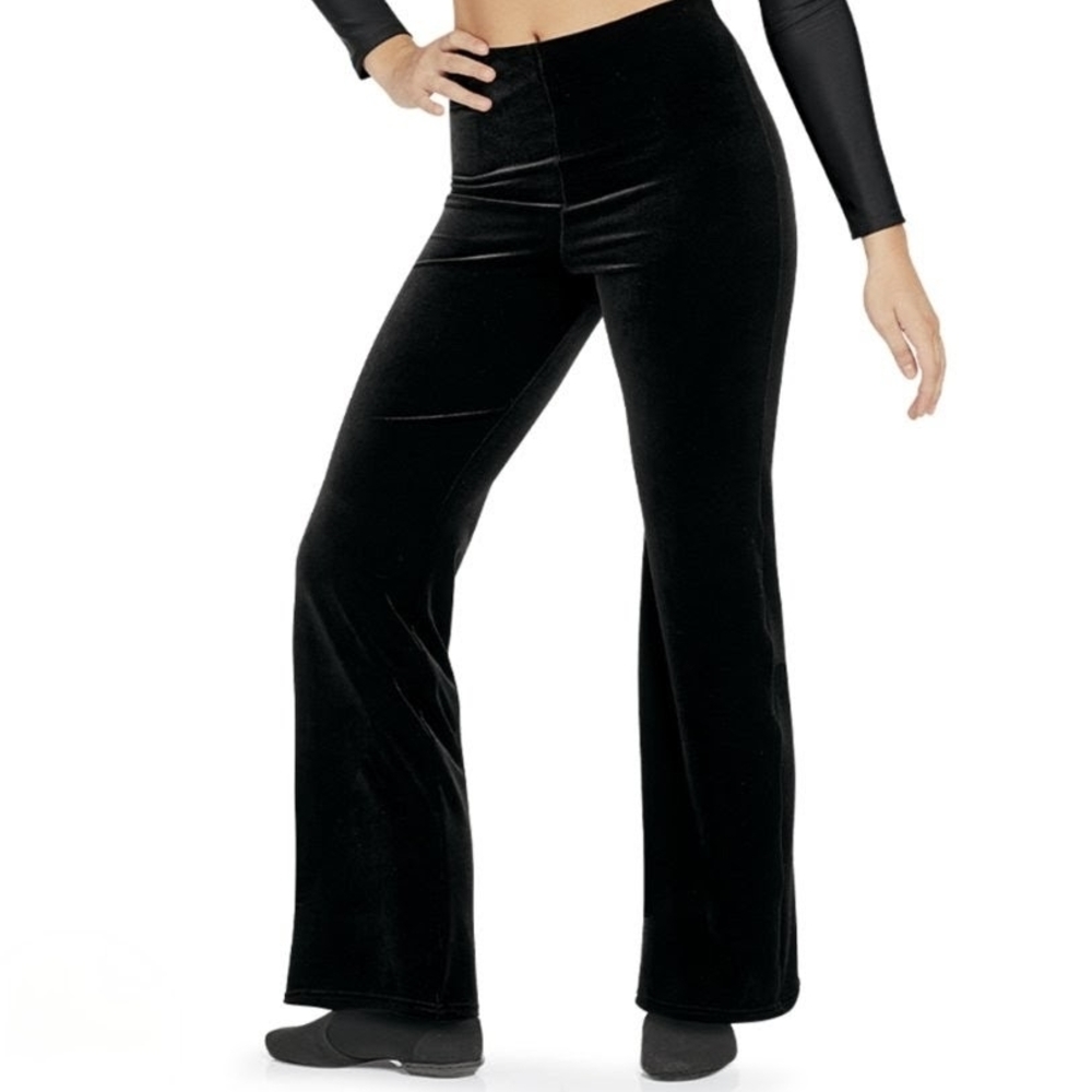 nwt CLC bootcut black velvet stretch pants L